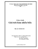 Giáo trình Giải tích hàm nhiều biến - Trường ĐH Sài Gòn