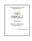 Bài giảng Thể dục và phương pháp dạy học thể dục 2 - ĐH Phạm Văn Đồng