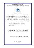 Luận văn Thạc sĩ Kinh tế: Quản trị rủi ro lãi suất tại các ngân hàng thương mại Việt Nam - Đinh Thị Thu Hiền