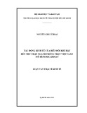 Luận văn Thạc sĩ Kinh tế: Tác động kinh tế của biến đổi khí hậu đến thu nhập ngành trồng trọt Việt Nam - Mô hình Ricardian