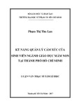 Luận văn Thạc sĩ Tâm lý học: Kỹ năng quản lý cảm xúc của sinh viên ngành Giáo dục Mầm non tại thành phố Hồ Chí Minh