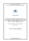 Luận văn Thạc sĩ Kinh tế: Xây dựng quy trình áp dụng Basel II vào quản trị rủi ro trong hệ thống Ngân hàng Đầu tư và Phát triển Việt Nam