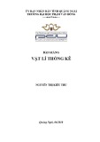 Bài giảng Vật lí thống kê - ĐH Phạm Văn Đồng