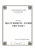 Bài giảng Địa lý kinh tế - xã hội đại cương 1 - ĐH Phạm Văn Đồng