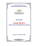 Bài giảng Giải tích 1 - ĐH Phạm Văn Đồng