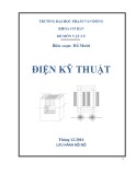 Bài giảng Kỹ thuật điện (Ngành Sư phạm Vật lý) - ĐH Phạm Văn Đồng