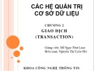 Bài giảng Hệ quản trị cơ sở dữ liệu: Chương 2 - Nguyễn Thị Uyên Nhi