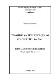 Khoá luận tốt nghiệp Đại học: Tổng hợp và tính chất quang của vật liệu ZnS:Mn2+