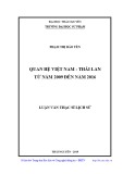 Luận văn Thạc sĩ Lịch sử: Quan hệ Việt Nam - Thái Lan từ năm 2009 đến năm 2016