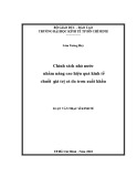 Luận văn Thạc sĩ Kinh tế: Chính sách nhà nước  nhằm nâng cao hiệu quả kinh tế chuỗi giá trị cá da trơn xuất khẩu