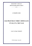 Luận văn Thạc sĩ Kinh tế: Giải pháp hoàn thiện chính sách tỷ giá của Việt Nam