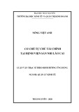 Luận văn Thạc sĩ Quản lý kinh tế: Cơ chế tự chủ tài chính tại bệnh viện Sản Nhi Lào Cai