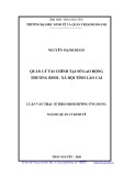 Luận văn Thạc sĩ Quản lý kinh tế: Quản lý tài chính tại Sở Lao động – Thương binh và Xã hội tỉnh Lào Cai