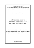 Luận văn Thạc sĩ Quản lý kinh tế: Phát triển bảo hiểm y tế theo hộ gia đình trên địa bàn huyện Phù Ninh, tỉnh Phú Thọ