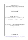 Luận văn Thạc sĩ Quản lý kinh tế: Quản lý các dự án đầu tư ứng dụng công nghệ thông tin trên địa bàn tỉnh Quảng Ninh