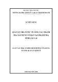 Luận văn Thạc sĩ Quản lý kinh tế: Quản lý nhà nước về công tác thanh tra xây dựng cơ bản tại Thanh tra tỉnh Lào Cai