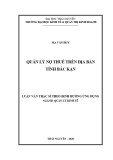 Luận văn Thạc sĩ Quản lý kinh tế: Quản lý nợ thuế trên địa bàn tỉnh Bắc Kạn