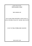 Luận văn Thạc sĩ Khoa học giáo dục: Quản lý hoạt động bồi dưỡng chuyên môn của giảng viên Khoa Ngoại ngữ - Đại học Thái Nguyên