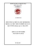 Khóa luận tốt nghiệp đại học: Phân tích vai trò của gốc methionine trong cấu trúc nhân tố phiên mã ở cây đậu tương (Glycine max (L.) Merr.1917)