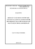 Luận văn Thạc sĩ Sinh học: Khảo sát và xây dựng cơ sở dữ liệu tần suất các alen của 15 locus gen hệ Identifiler từ quần thể người dân tộc Dao ứng dụng trong giám định ADN