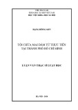 Luận văn Thạc sĩ Luật học: Tội chứa mại dâm từ thực tiễn tại Thành phố Hồ Chí Minh