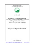 Luận văn Thạc sĩ Chăn nuôi: Nghiên cứu đặc điểm ngoại hình, năng suất và chất lượng thịt gà H’Mông nuôi tại xã Hang Kia, Pà Cò huyện Mai Châu tỉnh Hoà Bình