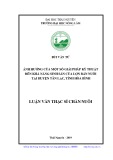 Luận văn Thạc sĩ Chăn nuôi: Ảnh hưởng của một số giải pháp kỹ thuật đến khả năng sinh sản của lợn Bản nuôi tại huyện Tân Lạc, tỉnh Hòa Bình