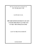 Luận văn Thạc sĩ Luật học: Điều kiện kinh doanh dịch vụ du lịch lữ hành theo pháp luật Việt Nam từ thực tiễn tỉnh Quảng Ninh