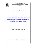 Luận văn Thạc sĩ Kinh tế: Tác động của thông tin thương hiệu lên xu hướng tiêu dùng sản phẩm tấm thạch cao của Công ty CP CN Vĩnh Tường