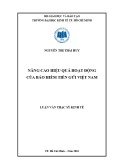 Luận văn Thạc sĩ Kinh tế: Nâng cao hiệu quả hoạt động của Bảo hiểm tiền gửi Việt Nam trong xu thế hội nhập toàn cầu