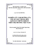 Luận văn Thạc sĩ Kinh tế: Nghiên cứu sự ảnh hưởng của chu kỳ mặt trăng đến lợi suất chứng khoán Việt Nam