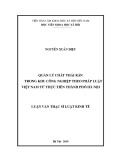 Luận văn Thạc sĩ Luật kinh tế: Quản lý chất thải rắn trong khu công nghiệp theo pháp luật Việt Nam từ thực tiễn Thành phố Hà Nội