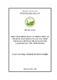 Luận văn Thạc sĩ Kinh tế nông nghiệp: Phân tích những rào cản tiếp cận tín dụng ngân hàng của các tác nhân tham gia chuỗi giá trị măng Bát Độ tại huyện Lục Yên, tỉnh Yên Bái