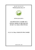 Luận văn Thạc sĩ Kinh tế nông nghiệp: Giải pháp nâng cao hiệu quả Chương trình 135 trên địa bàn huyện Văn Chấn, tỉnh Yên Bái