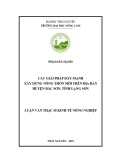 Luận văn Thạc sĩ Kinh tế nông nghiệp: Các giải pháp đẩy mạnh xây dựng nông thôn mới trên địa bàn huyện Bắc Sơn, tỉnh Lạng Sơn