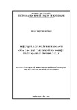 Luận văn Thạc sĩ theo định hướng ứng dụng: Hiệu quả sản xuất kinh doanh của các hợp tác xã nông nghiệp trên địa bàn tỉnh Bắc Kạn