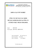 Khoá luận tốt nghiệp: Công tác kế toán xác định kết quả kinh doanh tại Công ty Cổ phần Thực phẩm Cholimex