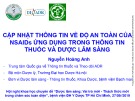 Bài giảng Cập nhật thông tin về độ an toàn của NSAIDs ứng dụng trong thông tin thuốc và dược lâm sàng - BS. Nguyễn Hoàng Anh