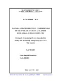 Master thesis English linguistics: Factors affecting listening comprehension of the 8th grade students at a junior high school in Thai Nguyen city