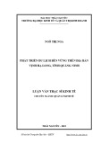 Luận văn Thạc sĩ Kinh tế: Phát triển du lịch bền vững trên địa bàn vịnh Hạ Long, tỉnh Quảng Ninh