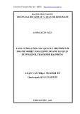 Luận văn Thạc sĩ Kinh tế: Tăng cường công tác quản lý thuế đối với doanh nghiệp ngoài quốc doanh tại quận Dương Kinh, thành phố Hải Phòng