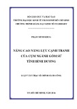 Luận văn Thạc sĩ Chính sách công: Nâng cao năng lực cạnh tranh của cụm ngành gốm sứ tỉnh Bình Dương