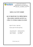 Khoá luận tốt nghiệp: Quản trị rủi ro tài chính trong hoạt động nhượng quyền tại Công ty Cổ phần Urban Station