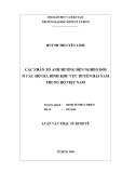 Luận văn Thạc sĩ Kinh tế: Các nhân tố ảnh hưởng đến nghèo đói ở các hộ gia đình khu vực duyên hải Nam Trung Bộ Việt Nam