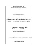 Luận văn Thạc sĩ Kinh tế: Phân tích các yếu tố ảnh hưởng đến nghèo vùng đồng bằng Sông Hồng