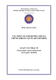 Luận văn Thạc sĩ: Các nhân tố ảnh hưởng tới giá chứng khoán tại Thành phố Hồ Chí Minh