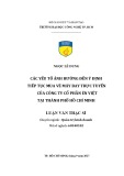 Luận văn Thạc sĩ: Các yếu tố ảnh hưởng đến ý định tiếp tục mua vé máy bay trực tuyến của Công ty cổ phần Én Việt tại thành phố Hồ Chí Minh