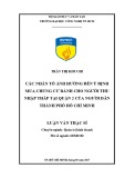 Luận văn Thạc sĩ: Các nhân tố ảnh hưởng đến ý định mua chung cư dành cho người thu nhập thấp tại Quận 2 của người dân thành phố Hồ Chí Minh