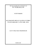 Luận văn Thạc sĩ Quản trị kinh doanh: Quản trị nguồn nhân lực tại Công ty cổ phần Ứng dụng Khoa học và Công nghệ - MITEC