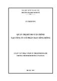 Luận văn Thạc sĩ Quản trị kinh doanh: Quản trị rủi ro tài chính tại Công ty cổ phần May Sông Hồng